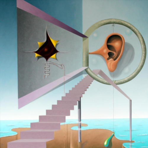 2005 - Het is een moeilijke weg voor het vinden van een luisterend oor    ( 80x80 cm )/It is a difficult way to find an good listener