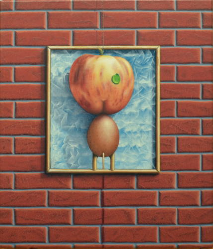 2020 - Poster-ontwerp voor een appel en-of-op een ei     ( 35x30 cm )/Poster design for an apple and or-on an egg