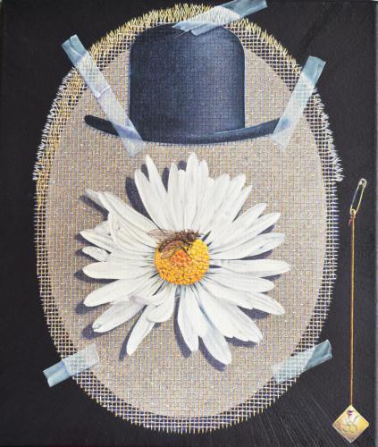 Leucanthemum vulgare (eerbetoon aan René Magritte), Leucanthemum vulgare (homage à René Magritte)  2023  (35x30 cm)